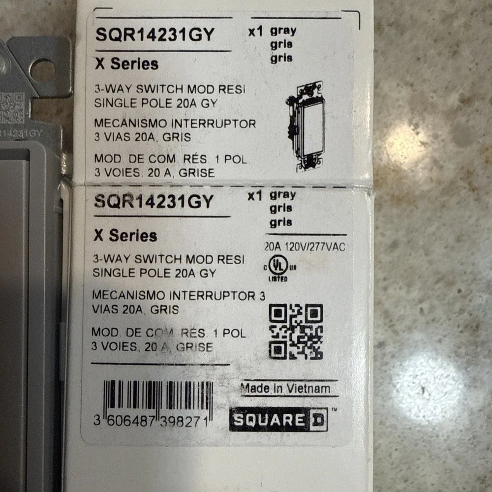 X‎ Series 20-Amp Single Pole/ 3-Way Rocker Switch Back Wire Light Switch Matte
